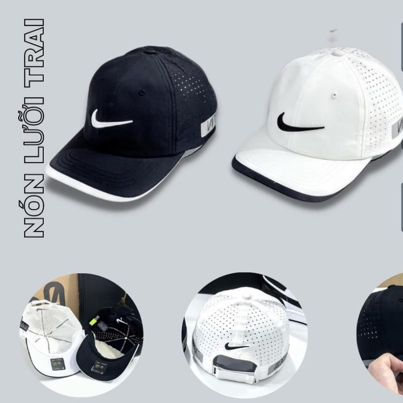 Mũ lưỡi trai logo NIKE chất dù lỗ lazer mỏng nhẹ siêu dai bền thoáng mát, phom ôm đầu thể thao dành cho cả nam và nữ
