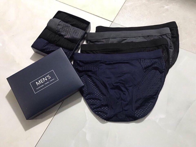 4 Quần lót , quần sịp nam thông hơi MEN CHÉO -HỘP 4c fullbox