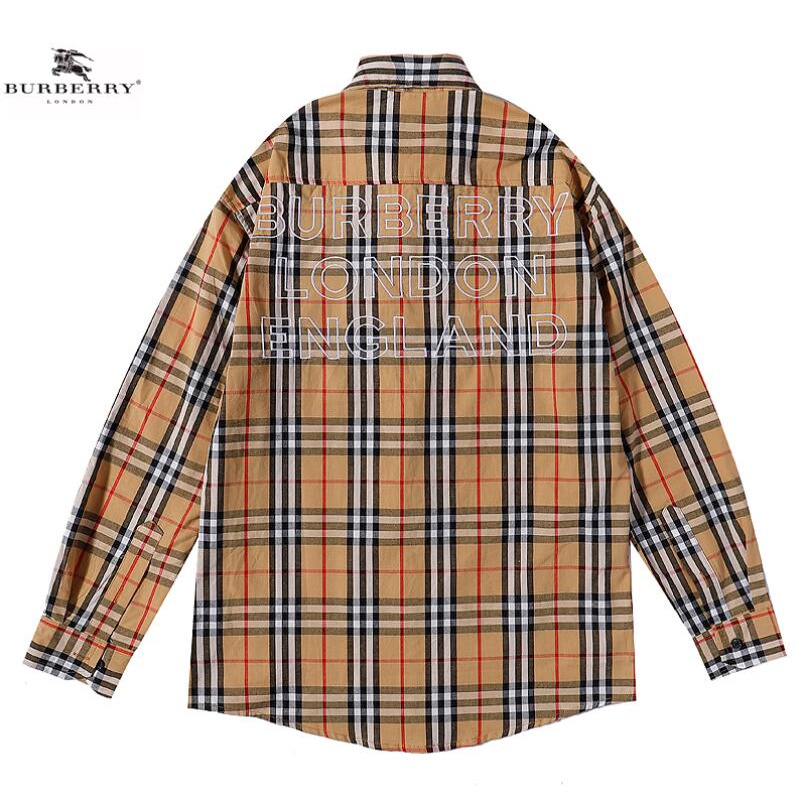 Áo Sơ Mi Dài Tay Chất Liệu Cotton Thêu Logo Burberry Thời Trang Dành Cho Nữ Và Nam