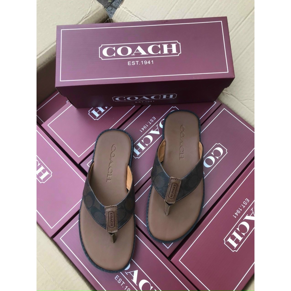 Dép Kẹp Da Coach Xỏ Ngón Cao Cấp, Thiết Kế Hiện Đại