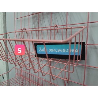 RỔ TREO KHUNG LƯỚI (6 mẫu màu hồng)