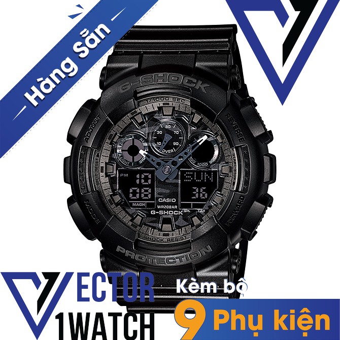 Đồng hồ thể thao nam nữ G-Shock GA-100CF-1A Full phụ kiện