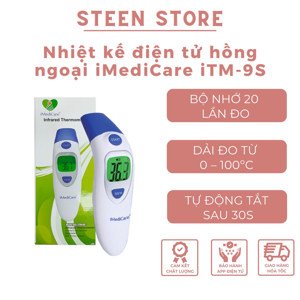 Nhiệt kế điện tử hồng ngoại iMediCare iTM-9S sử dụng sensor hồng ngoại thế hệ mới nhất của Đức với độ chính xác cao