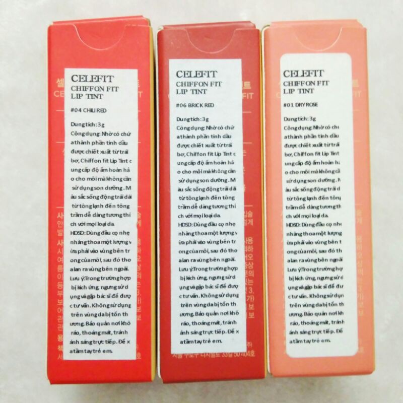 Thanh lý son Lilybyred mood liar velvet màu 02, 05 tint và Celefit Chiffon fit lip tint màu 06 | BigBuy360 - bigbuy360.vn