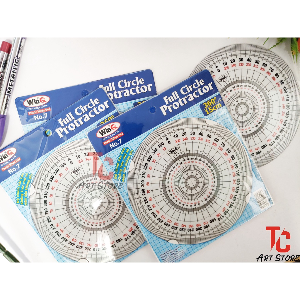 Thước đo độ, Full Circle Protractor Ruler No.7 - Thước vẽ kỹ thuật