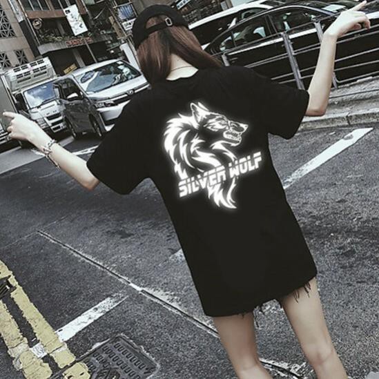 Áo Thun  Phản Quang  Nam Nữ In hình SILVER WOLF , áo chất, đi đêm, đi phượt bao ngầu, nhìn đã mắt