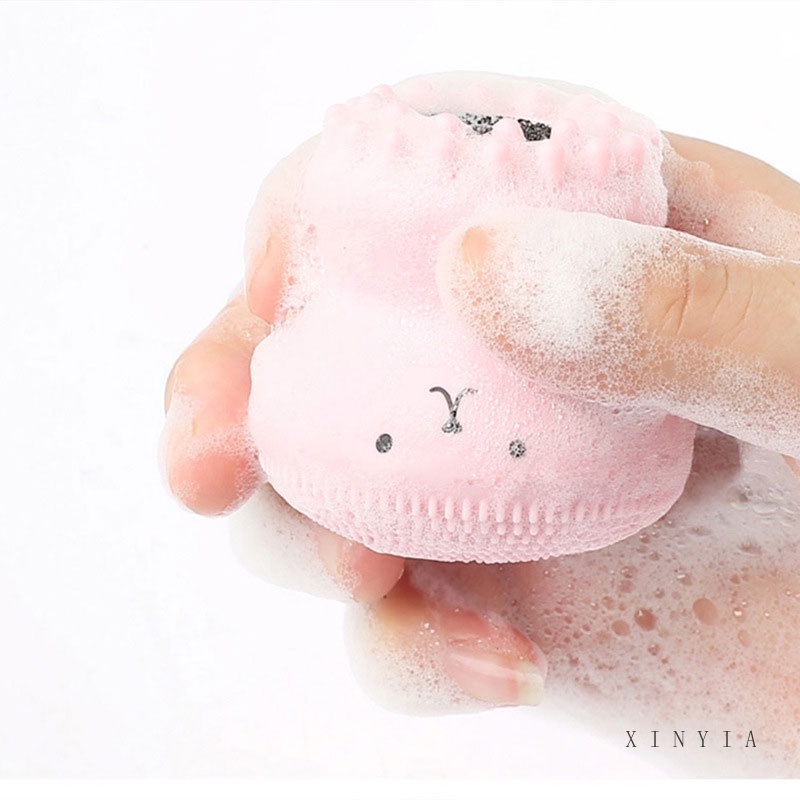 [Hàng mới về] Bàn chải rửa mặt silicon hình bạch tuộc cỡ nhỏ làm sạch lỗ chân lông