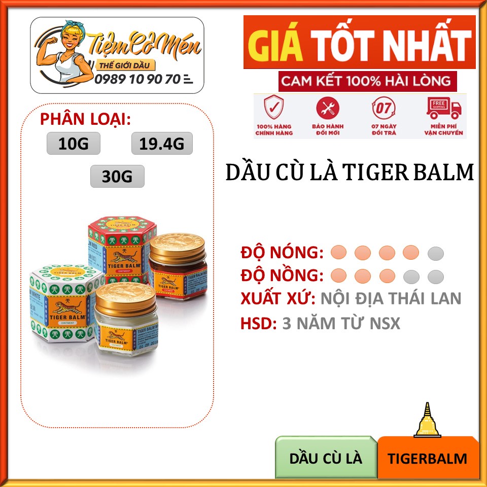 Dầu Cù Là Tiger Balm (Đỏ & Trắng) - Giảm Sưng, Lưu thông máu, Trị muỗi đốt