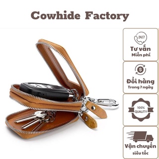 Bao da 2 tầng đựng chìa khóa đa năng cowhide factory