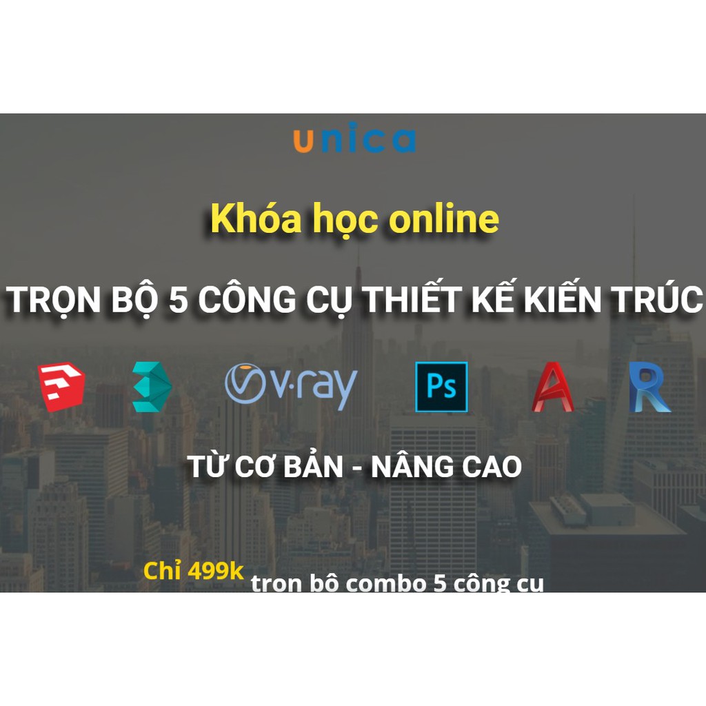 Toàn quốc- [Evoucher] Học trọn bộ 5 công cụ thiết kế kiến trúc :Sketchup,Vray,3DS MAX,Autocad, Render Revit thành thạo