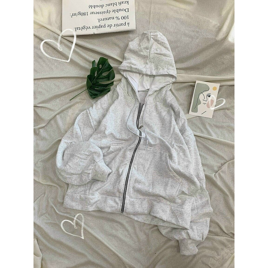 [HCM]ÁO KHOÁC NỮ UNISEX FORM RỘNG CHẤT NỈ NGOẠI MỀM MỊN DÂY KÉO CỰC DUYÊN