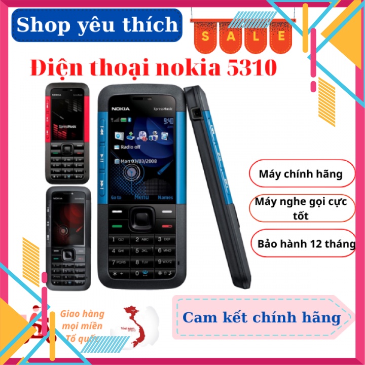 Điện thoại nokia 5310 XpressMusic giá rẻ main zin chính hãng kèm pin sạc-Bảo hành uy tín 12 tháng