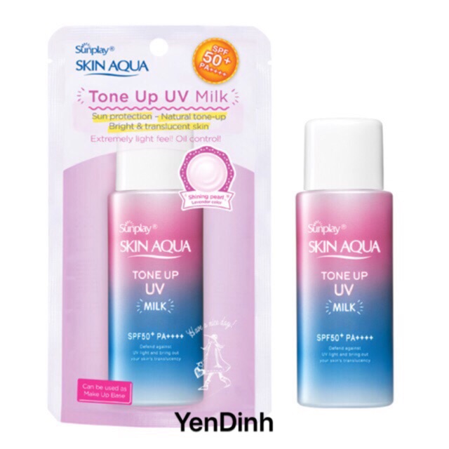 Sunplay Skin Aqua Tone Up UV Milk SPF50+, PA++++: Sữa chống nắng hiệu chỉnh sắc da