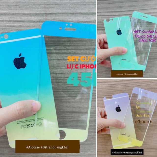 {sale} cường lực trọn bộ trước sau iPhone 6