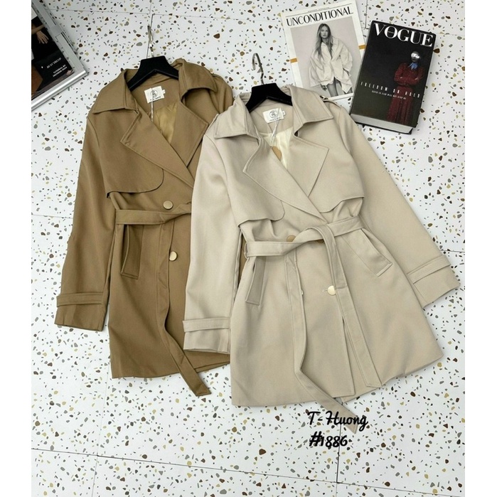 Áo mangto cúc đồng dáng lỡ hot hit 2023