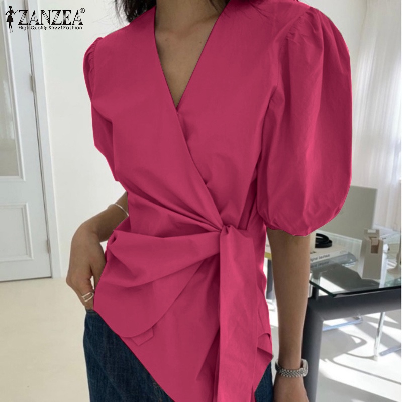 Áo nữ Zanzea tay lửng cổ chữ v thời trang thanh lịch