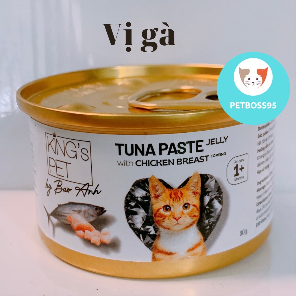PATE KING'S PET BY BẢO ANH CHO MÈO CAO CẤP LON 80GR