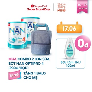 ™[Tặng 1 Balo Cho Mẹ] Combo 2 Lon Sữa Bột Nestle NAN Optipro 4 (900g/hộp)
