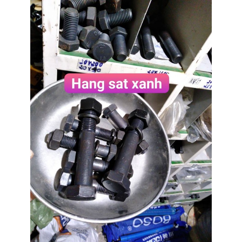Bu Lông Chịu Lực M20 M18 M16 Bu lông đen kèm đủ ê cu và long đen vênh