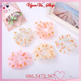 Dây Cột tóc scrunchies tiểu thư, dây buộc tóc scrunchies phụ kiện tóc