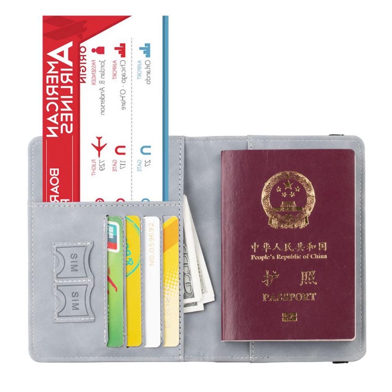 Bao Da PU Đựng Hộ Chiếu Kiêm Ví Tiền / Thẻ Tín Dụng Đi Du Lịch