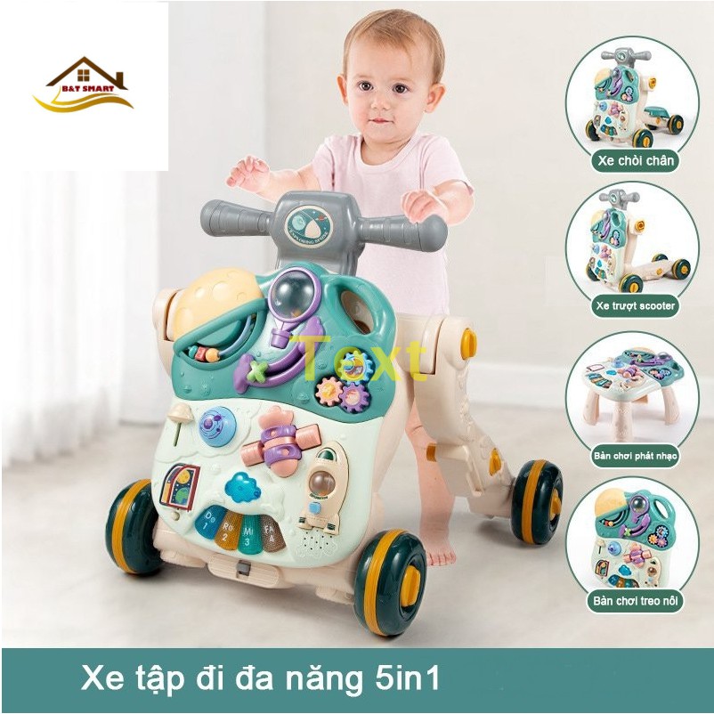 Xe Tập Đi Đa Năng Cho Bé 5IN1 B-BABY, Dụng Cụ Tập Đi Chống Lật Chống Trượt, Xe Tập Đi Chống Vòng Kiềng Trẻ Em