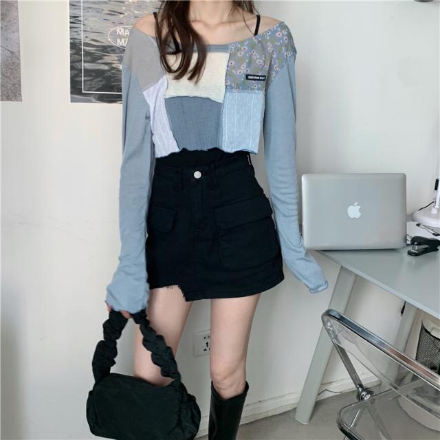 Set Chân Váy Và Áo Thun Tay Ngắn Thời Trang Phong Cách Hàn Quốc Cho Nữ