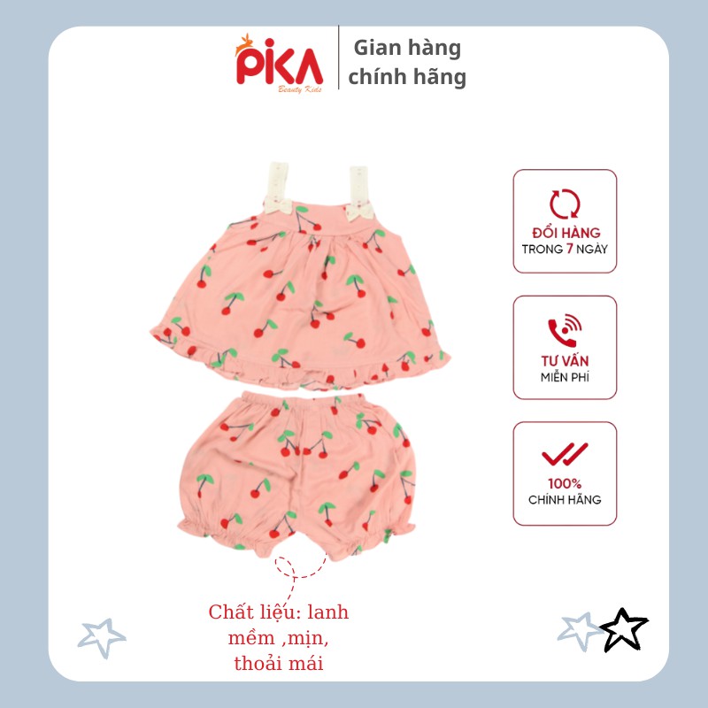 Bộ lanh bé gái -PIKA KIDS mát, mềm mịn cho bé 1-6 tuổi bộ quần áo trẻ em