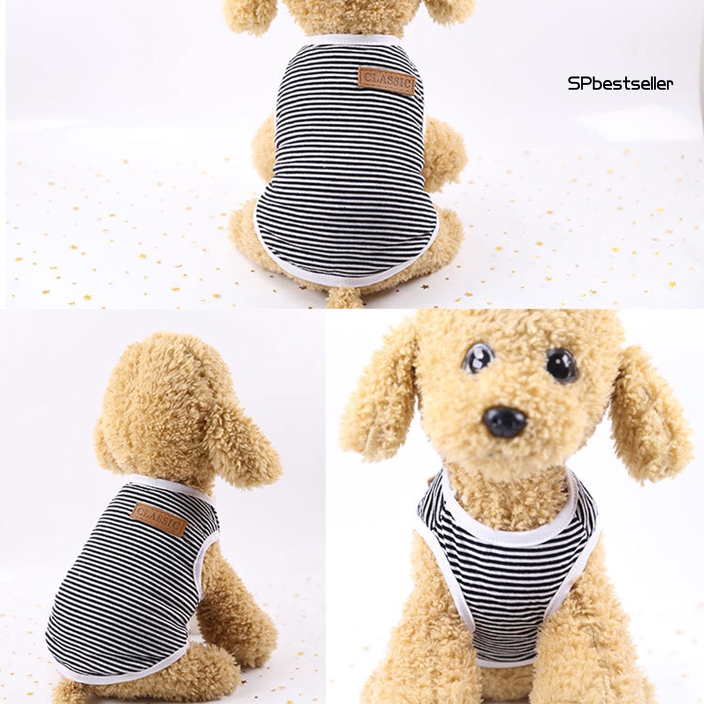 Áo vest co giãn họa tiết kẻ sọc thời trang mùa hè cho thú cưng