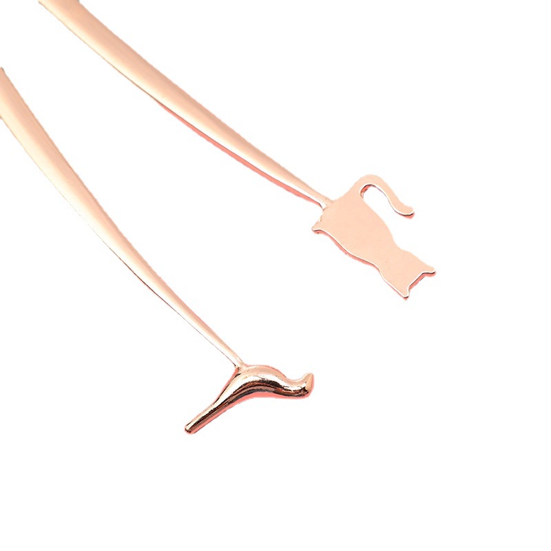 1 Thẻ Đánh Dấu Sách Bằng Hợp Kim Hình Mèo Chim Hoạt Hình Sáng Tạo Dành Cho Học Sinh/ Trường Học