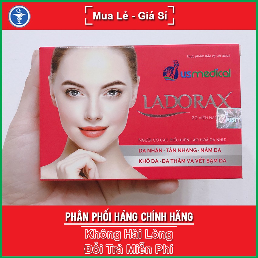 Viên Uống Trắng Da LADORAX Hộp 20 viên - Hạn Chế Quá Trình Lão Hóa Da - yespharmacy