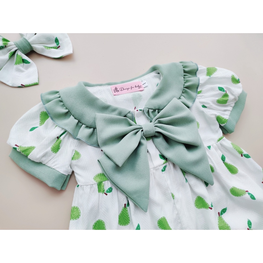 Bodysuit cộc tay thiết kế cho bé gái sơ sinh đến 13kg trang phục đi chơi, Lễ Tết - Riokids BD20