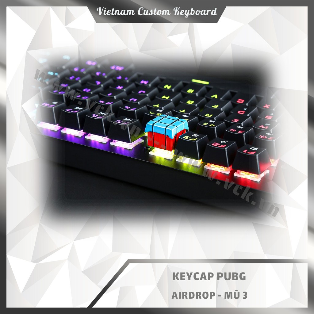 [XẢ HÀNG] Keycap PUBG - Hòm Thính Airdrop - Mũ 3 - Thép Không Ri - Keycap PUBG Cho Bàn Phím Cơ