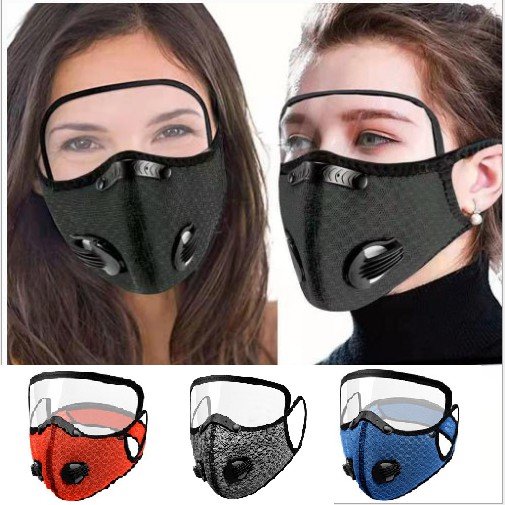 Khẩu Trang Có Van Thở Lọc Khí Có Kính Che Mắt Có 5 Lớp Kháng Khuẩn