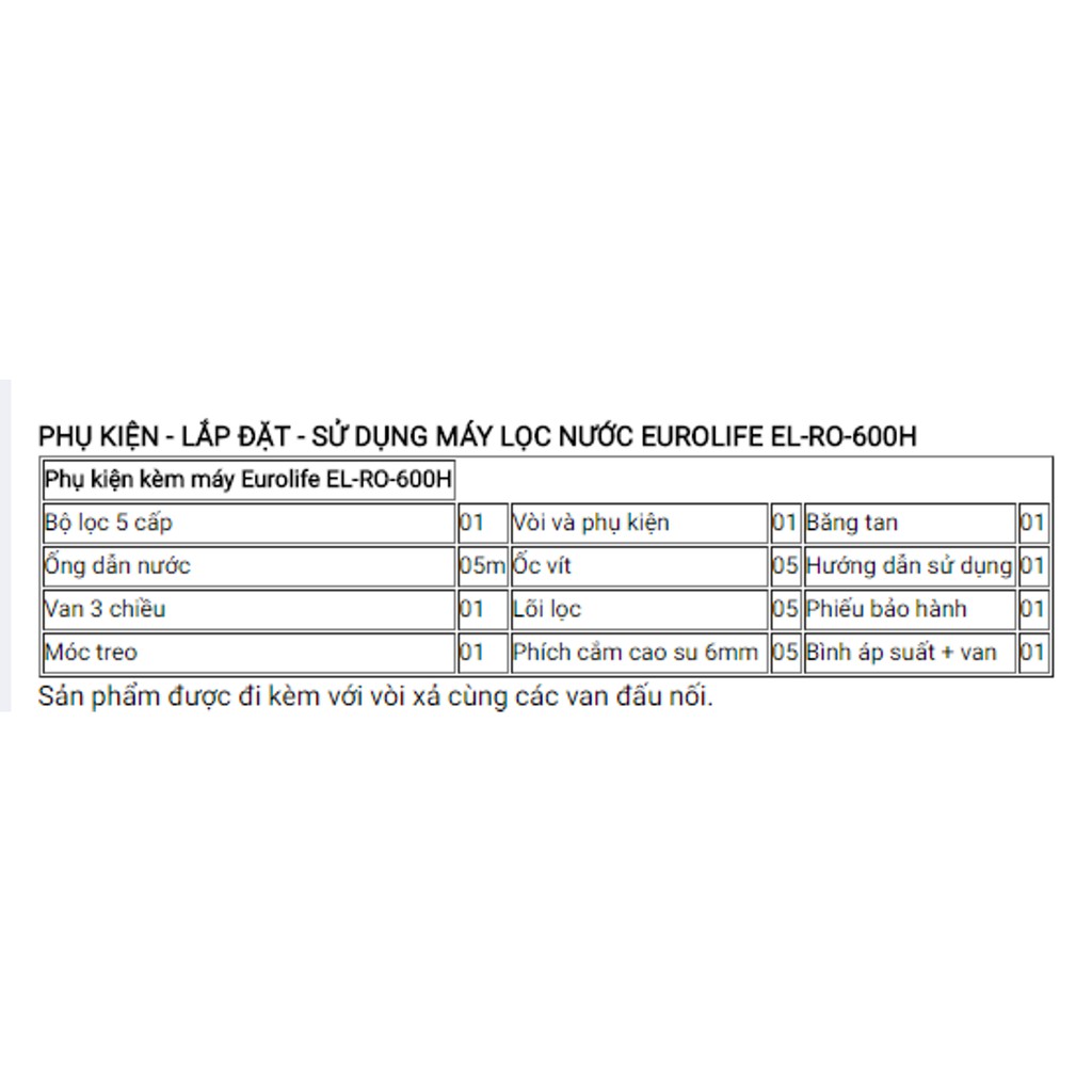 [ELHAF1TR5 giảm tối đa 1TR] [Trả góp 0%] Máy lọc nước RO Eurolife EL-RO-600H (Đen vàng) + Tặng bộ 5 lõi lọc thay thế