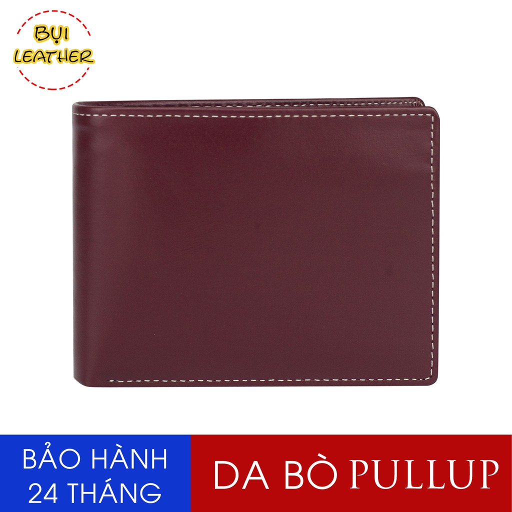 Ví nam da bò Pullup Wax cao cấp V110-Da thật-BH 24tháng-Full hộp (CÓ VIDEO SP)