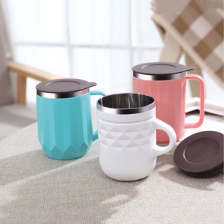 HCM - Ly giữ nhiệt inox 304 cao cấp sọc tam giác thời trang 400ml