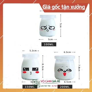 HŨ THỦY TINH CÓ NẮP LÀM SỮA CHUA, YAUA CÓ NẮP NHỰA DUNG TÍCH 200ml - DÁNG THON