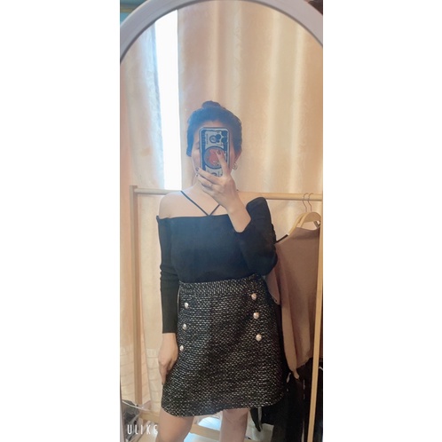 Chân váy BIGSIZE dạ vải tweet 6 cúc gọn dáng 60-90kg