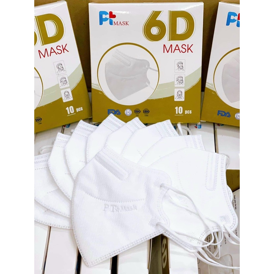 1 Thùng Khẩu Trang 6D PT Mask Phương Tuyến 5 Lớp Màu Trắng, Xanh, Xám, Đen, Hồng