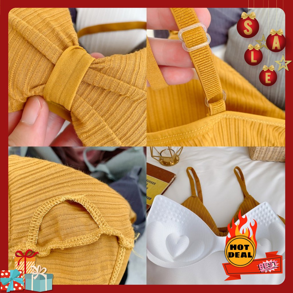 Áo bra, áo ngực nữ cotton thấm hút mồ hôi,  thắt nơ đánh lừa thị giác, giúp vòng 1 tròn đầy, quyến rũ_ Siberi | BigBuy360 - bigbuy360.vn