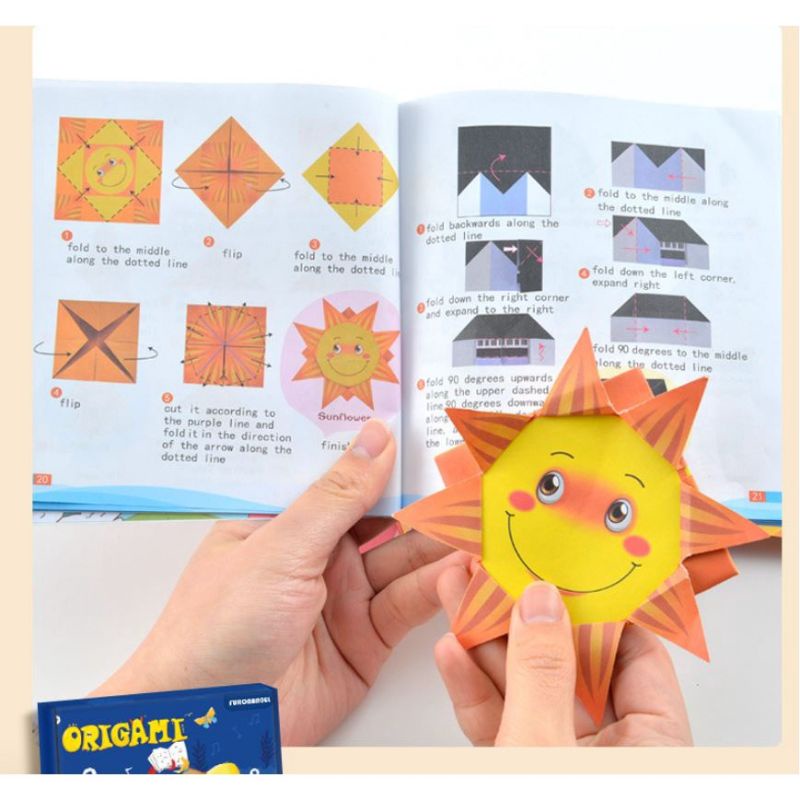 Bộ giấy gấp fun origami 144 tờ kèm sách hướng dẫn chi tiết