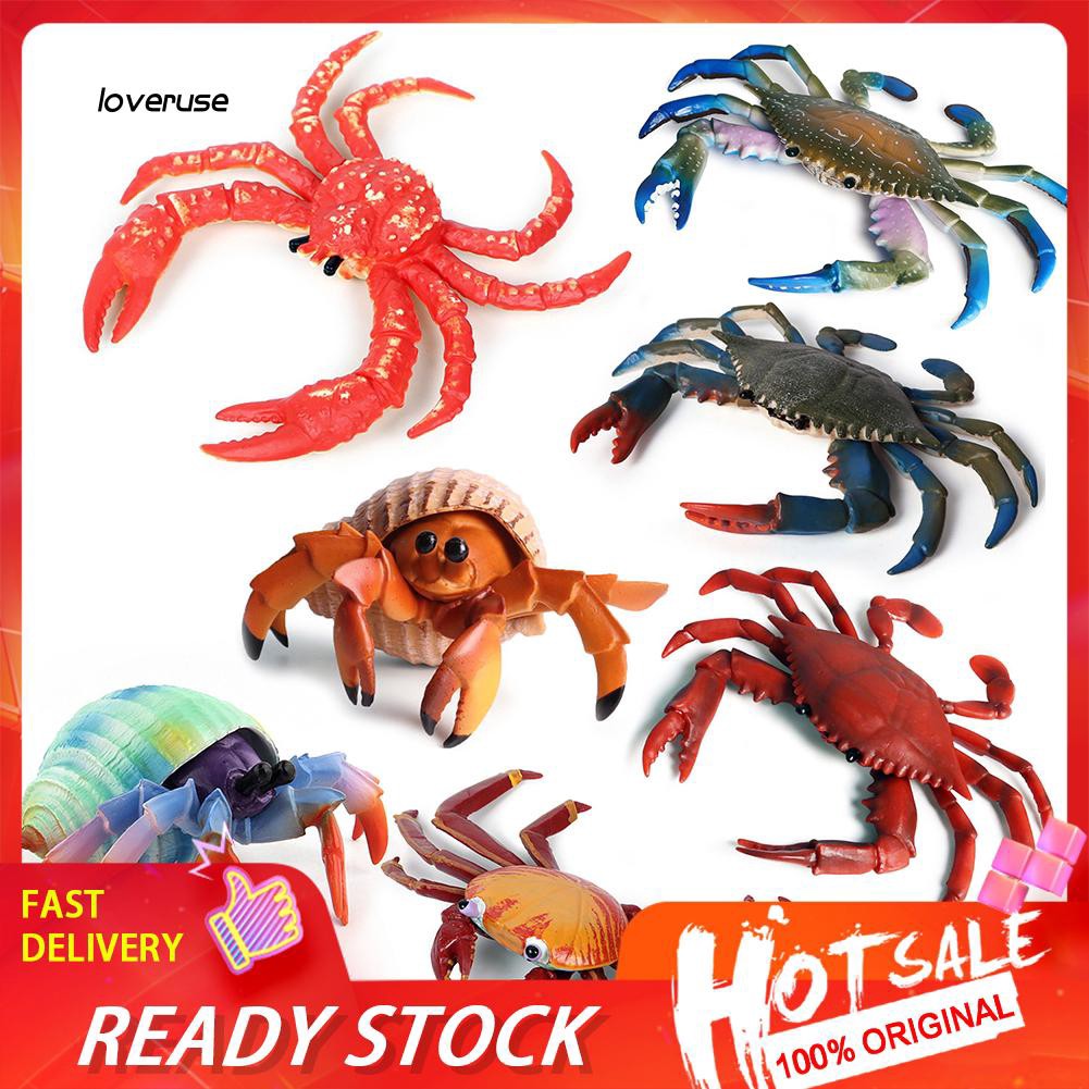 LOVE_Simulation Hermit Crab Marine Animal PVC Model Desktop Decor Education Kids Toy