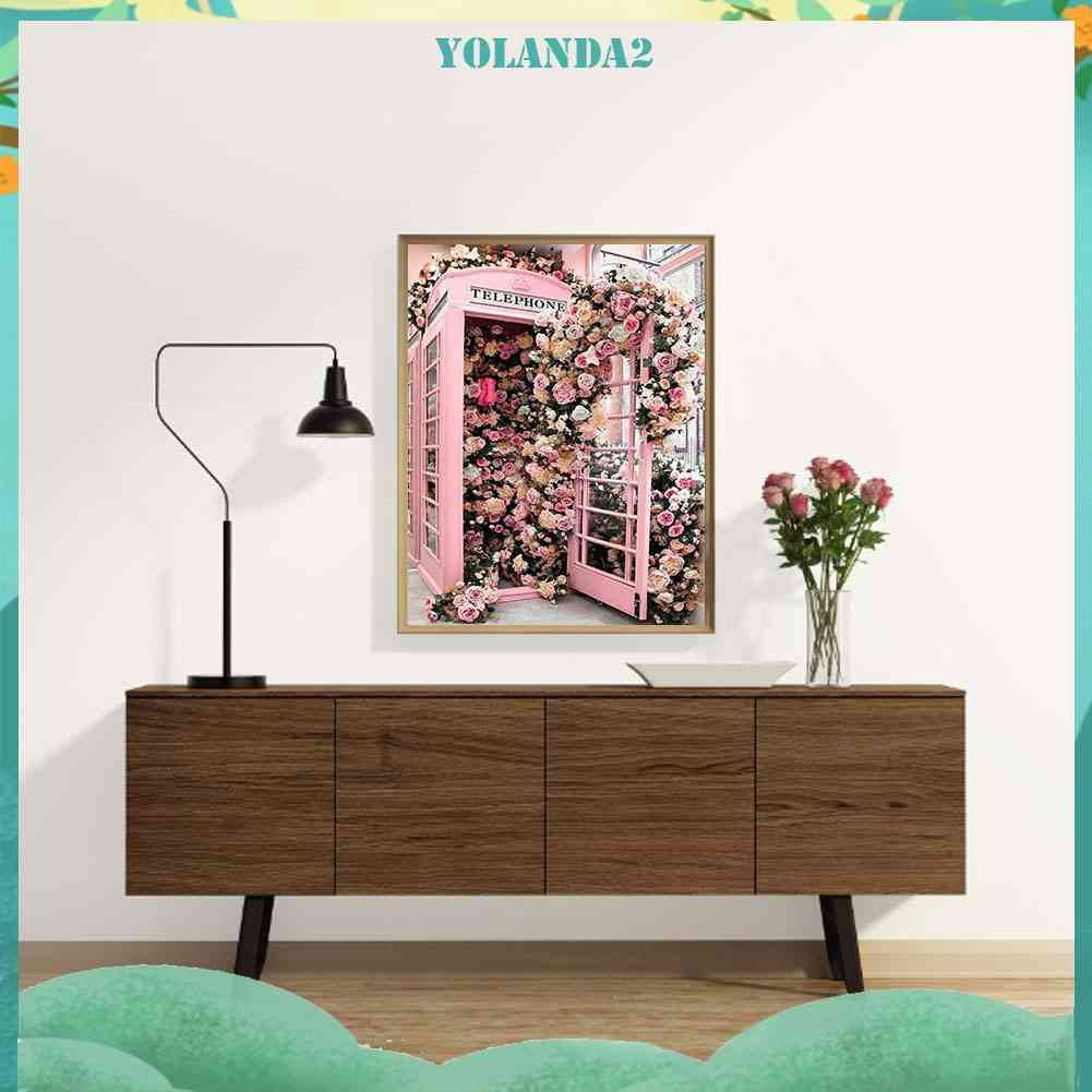 Bộ Tranh Đính Đá 5D Tự Làm Hình Hoa Hồng Dùng Trang Trí Điện Thoại / Giày Bốt