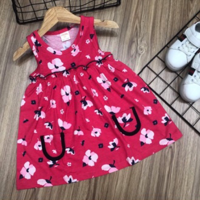 (ib chọn màu ) váy cotton 4c ba lỗ bé gái babydoll 8-21 kg