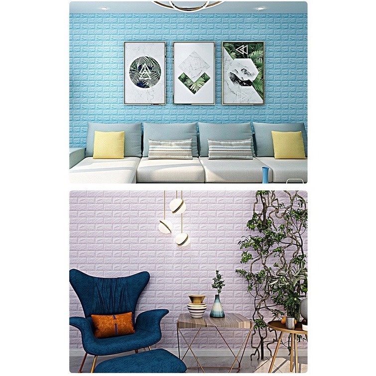 Miếng dán tường bằng xốp 3D chống thấm nước độc đáo trang trí nhà cửa/ phòng khách/ phòng ngủ
