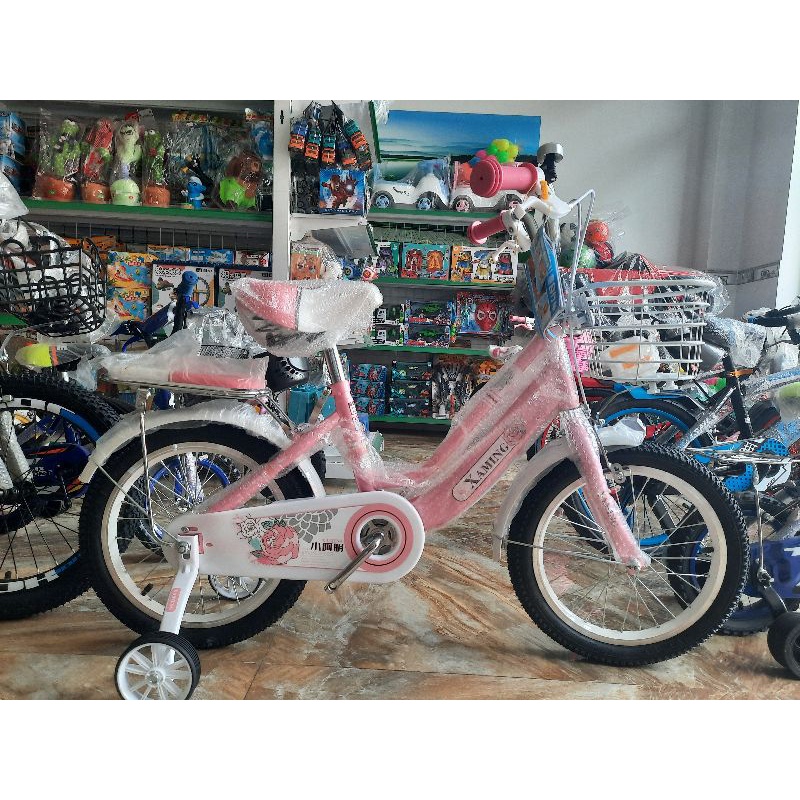 Xe đạp Xaming Aming 01 màu Xanh và màu hồng  cho bé lựa chọn, xe đạp trẻ em giá rẻ ưu đãi