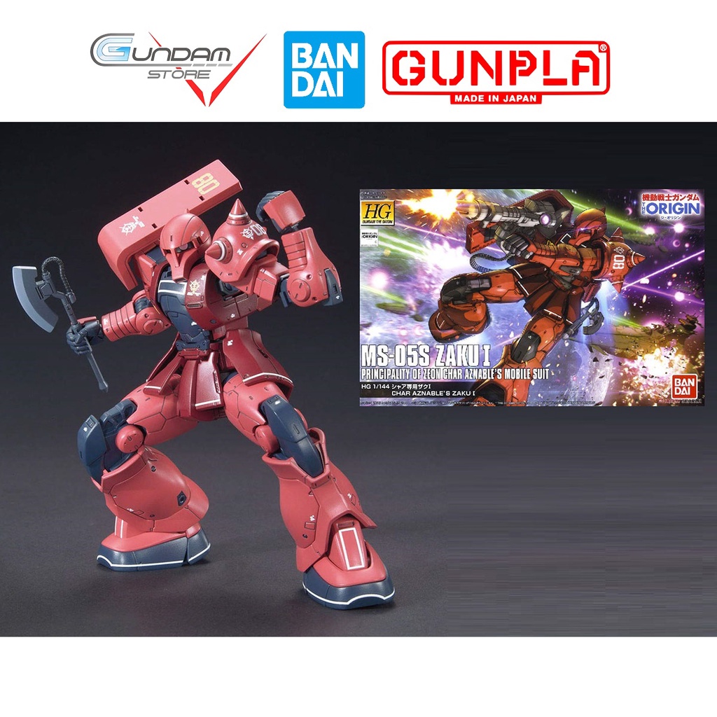 Mô Hình Gundam HG ZAKU I MS-05S CHAR AZNABLE The Origin Bandai Đồ Chơi Lắp Ráp Anime Nhật