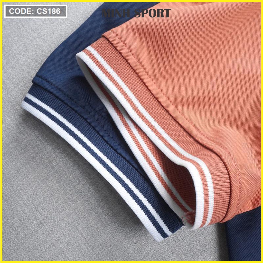 Áo Thun Polo Nam Tay Ngắn Cổ Bẻ In Họa Tiết Sọc, Chất Vải Thun Poly Thái Co Giãn Tốt, Mặc Mát mã AO.36