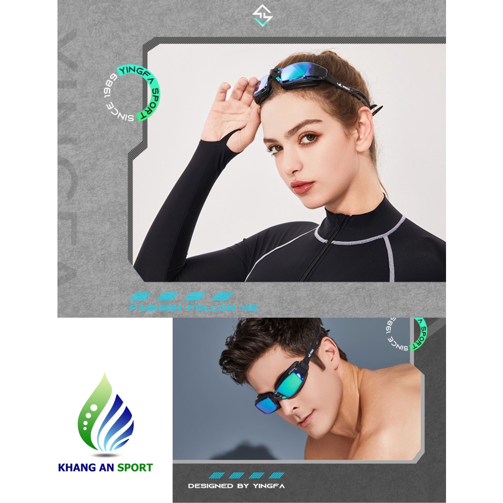 Kính bơi tráng gương Yingfa Y1300A chống UV và sương mù - Mắt kính to góc nhìn rộng dùng cho người lớn